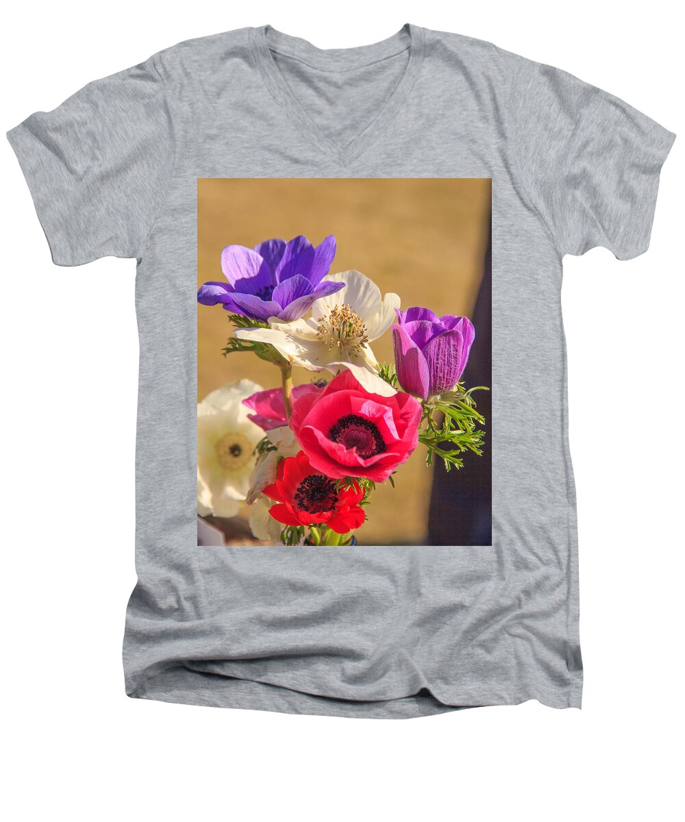 Poppies Men's V-Neck T-Shirt featuring the photograph Poppies by Patricia Schaefer