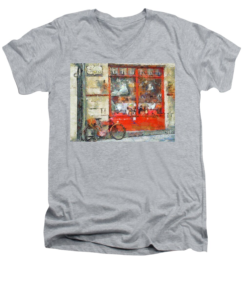 Bicycle Men's V-Neck T-Shirt featuring the photograph Postcard Perfect by Claire Bull