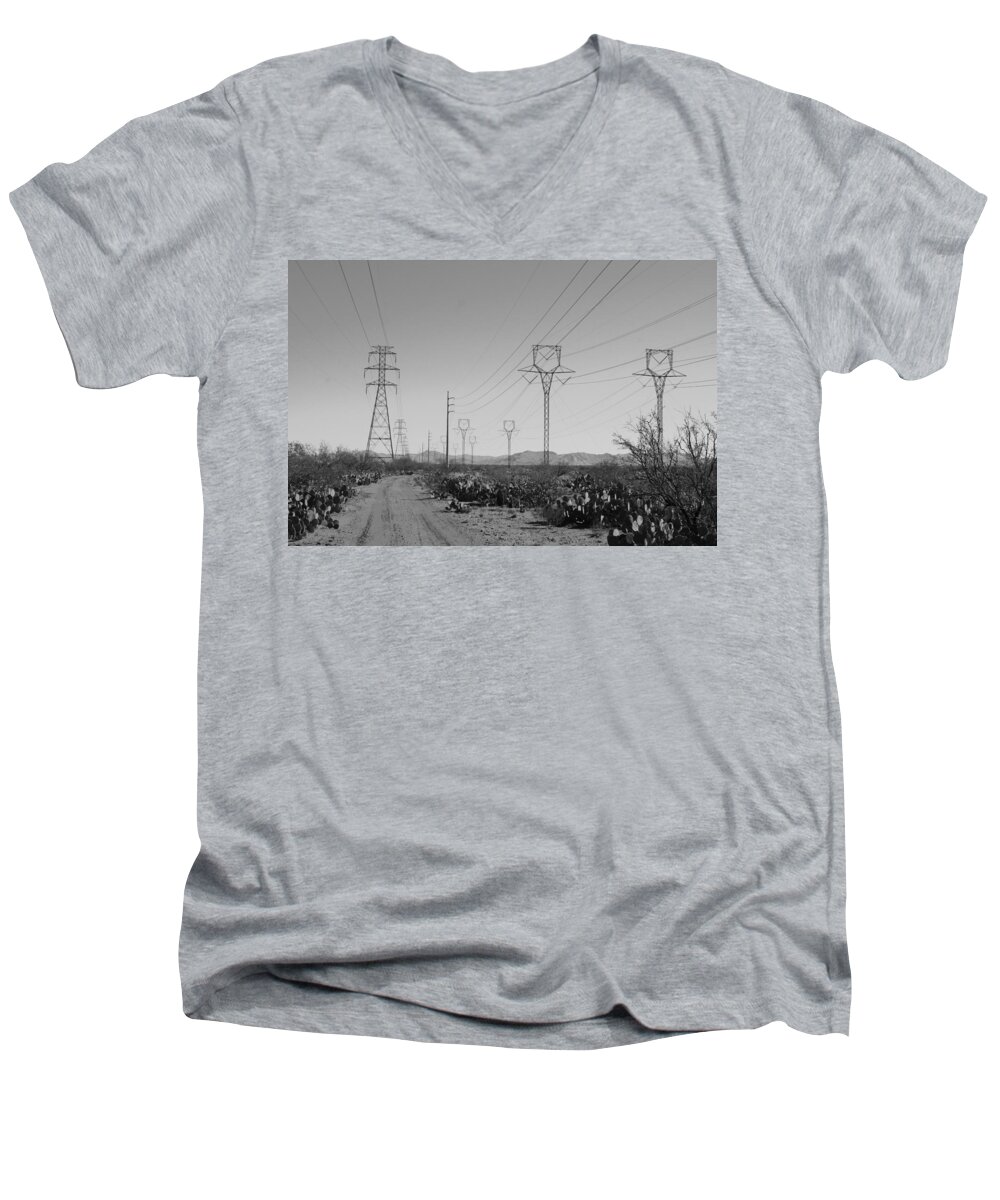 Desert Men's V-Neck T-Shirt featuring the photograph Power Trail by David S Reynolds