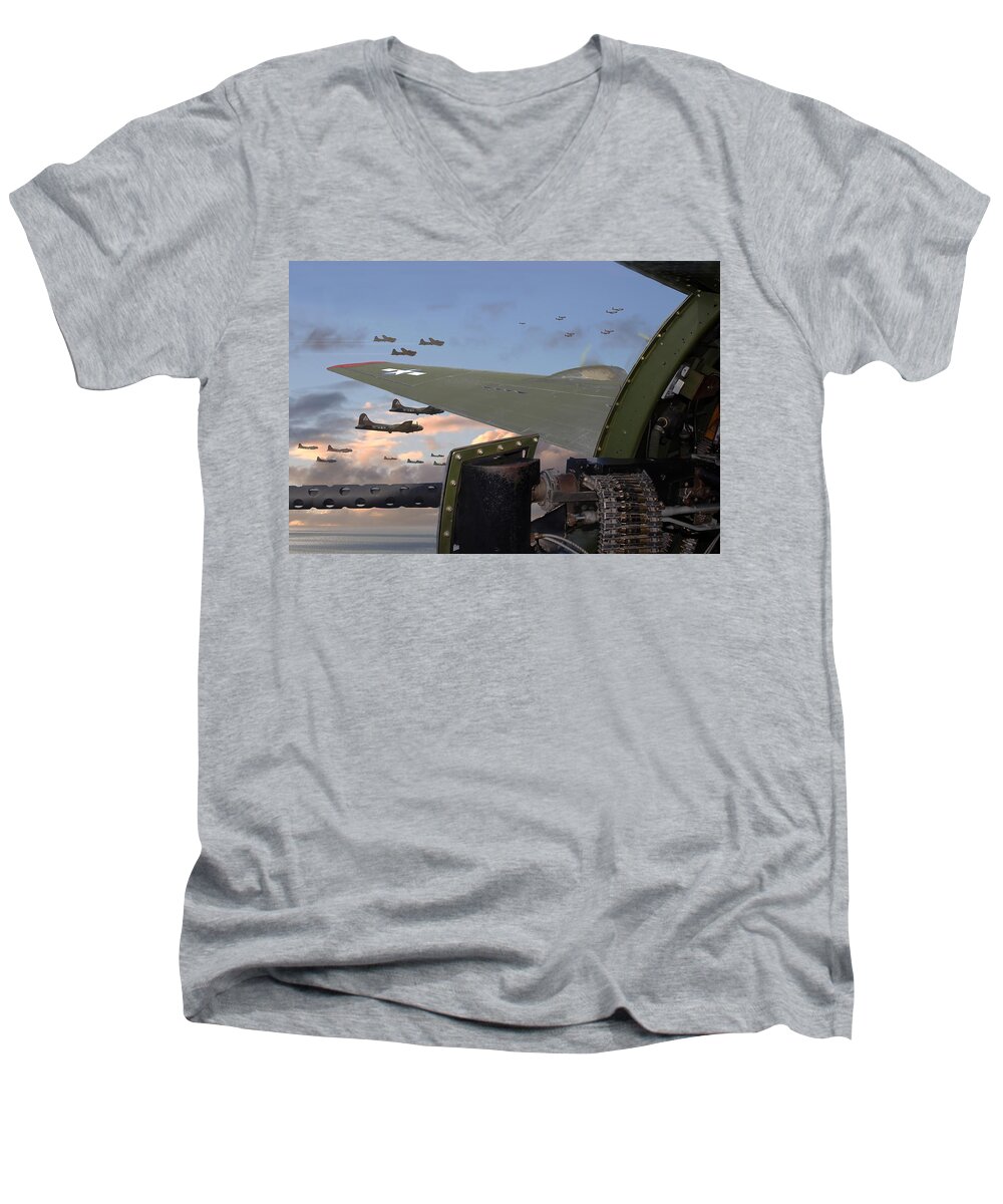 Aircraft Men's V-Neck T-Shirt featuring the photograph Quiet before the Storm by Pat Speirs
