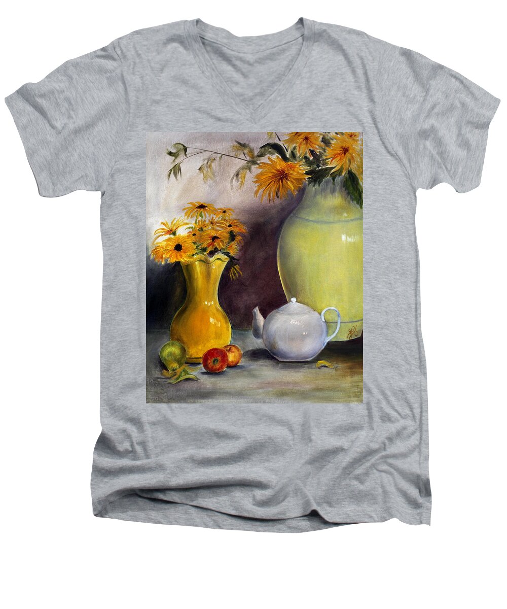 Reliable And Loyal Men's V-Neck T-Shirt featuring the painting Reliable Loyalty by Nila Jane Autry