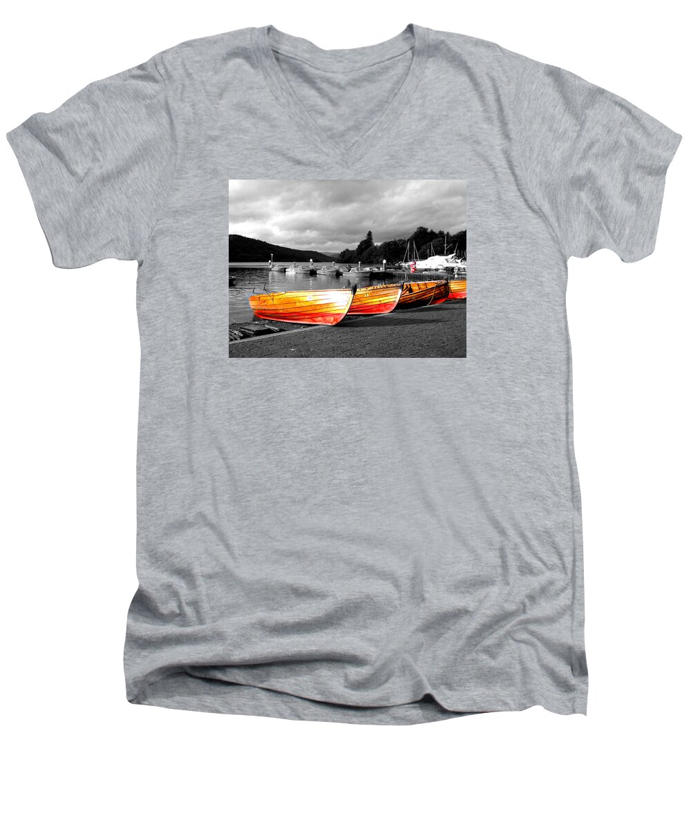 Boat Men's V-Neck T-Shirt featuring the photograph Ready for work by Steve Kearns
