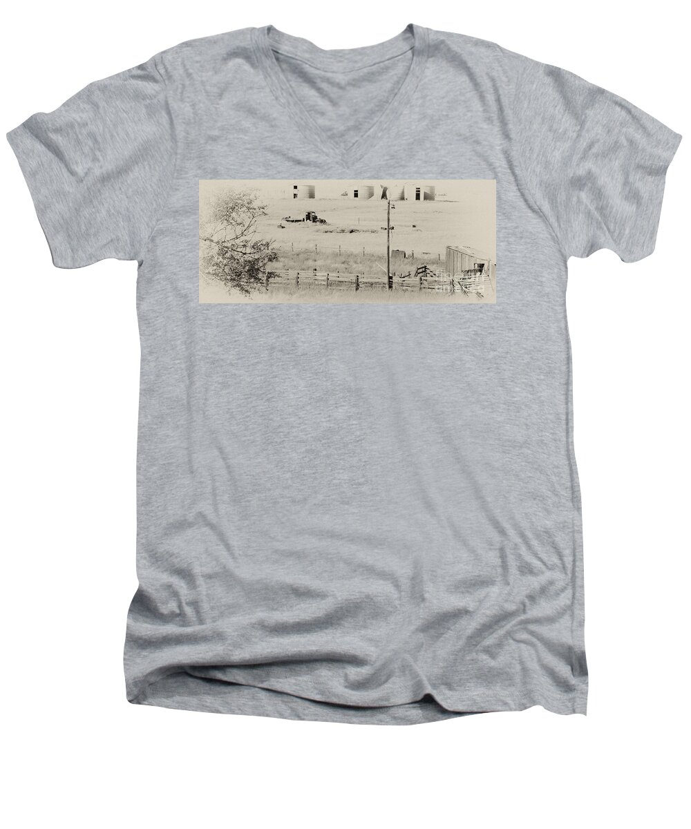 Old Trucks Men's V-Neck T-Shirt featuring the photograph Rust Wind And Time Are Not Kind by Wilma Birdwell