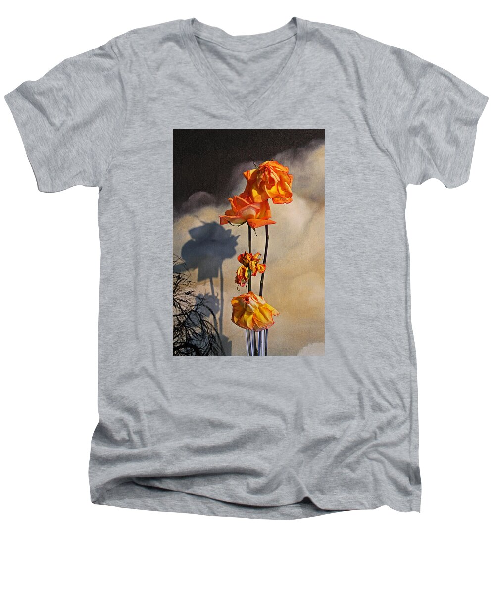 Roses Men's V-Neck T-Shirt featuring the photograph Sad to see you go by John Stuart Webbstock