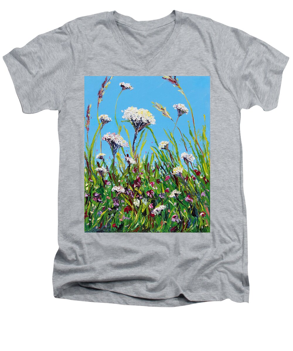 Landscape Men's V-Neck T-Shirt featuring the painting Sanctuary by Meaghan Troup