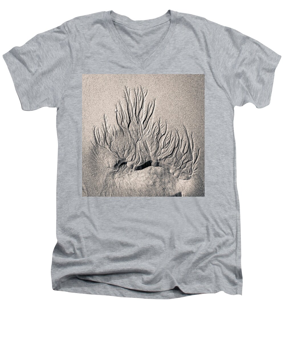 Sand Men's V-Neck T-Shirt featuring the photograph Sand Trails by Patricia Schaefer