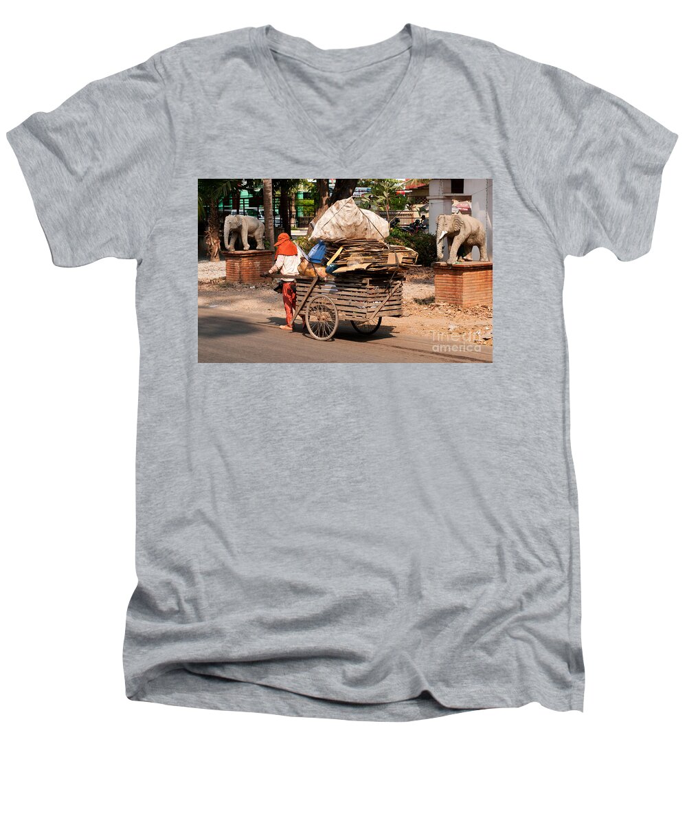 Cambodia Men's V-Neck T-Shirt featuring the photograph Scavenger by Rick Piper Photography