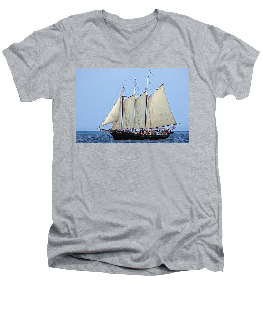 Alliance Men's V-Neck T-Shirt featuring the photograph Schooner Alliance by Jerry Gammon