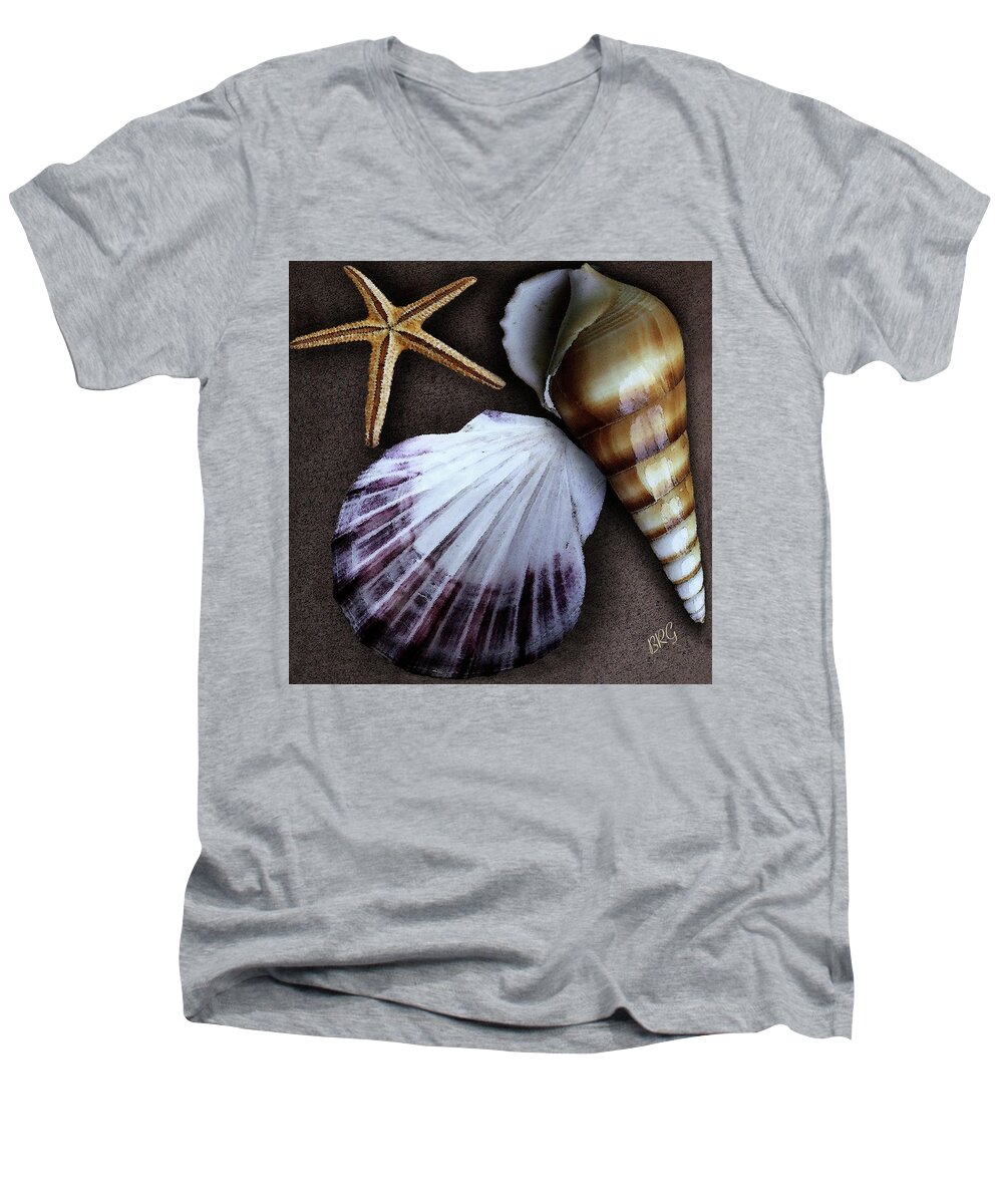 Seashell Men's V-Neck T-Shirt featuring the photograph Seashells Spectacular No 37 by Ben and Raisa Gertsberg