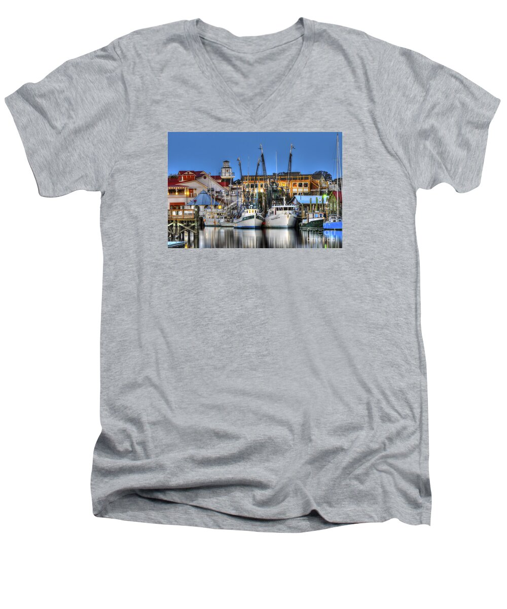 Shem Creek Men's V-Neck T-Shirt featuring the photograph Shem Creek by Dale Powell