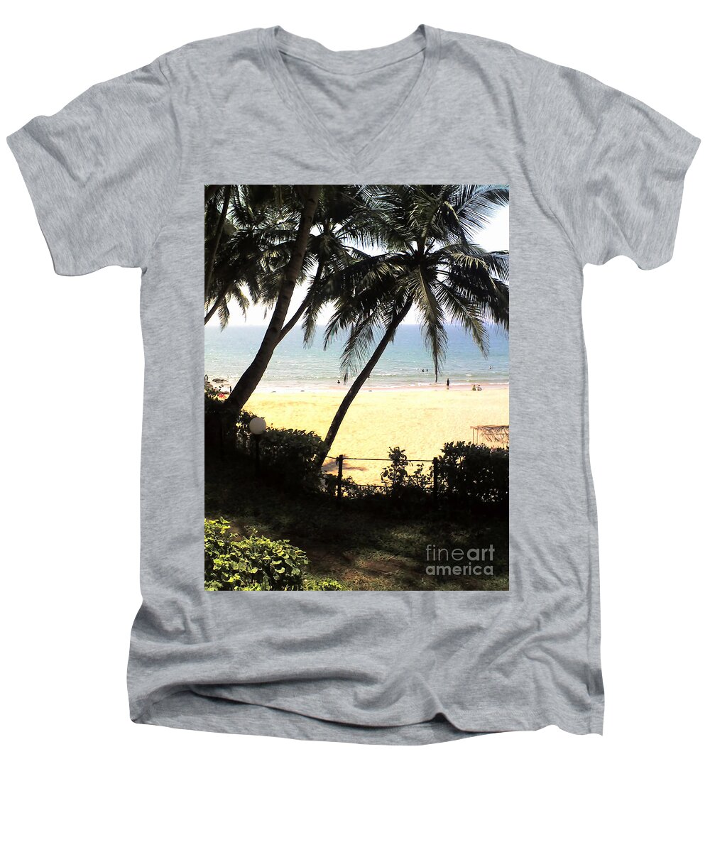 Discount Codes Men's V-Neck T-Shirt featuring the photograph South Beach - Miami by Doc Braham