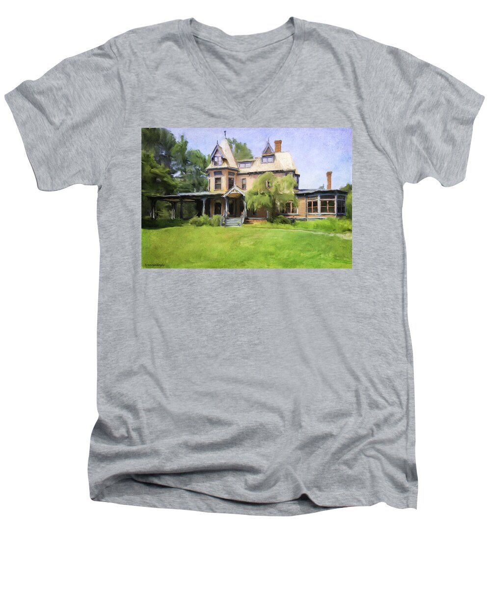 Architecture Men's V-Neck T-Shirt featuring the photograph Southport Victorian by Fran Gallogly