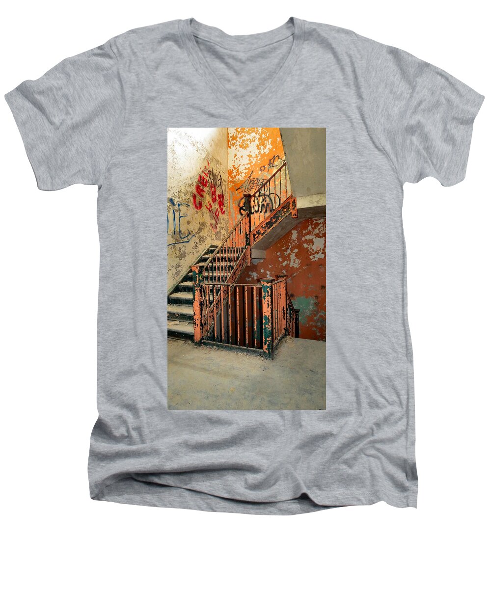 Heart Men's V-Neck T-Shirt featuring the photograph Stairway To Heaven by Art Dingo