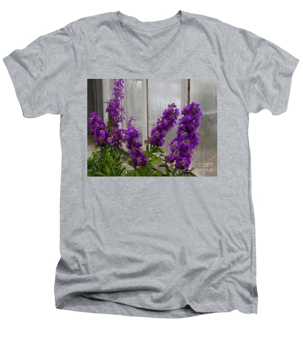Botany Men's V-Neck T-Shirt featuring the photograph Steamy Shades of Violets by Lingfai Leung