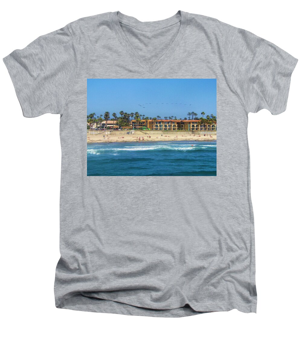 San Diego Men's V-Neck T-Shirt featuring the photograph Summertime by Tammy Espino