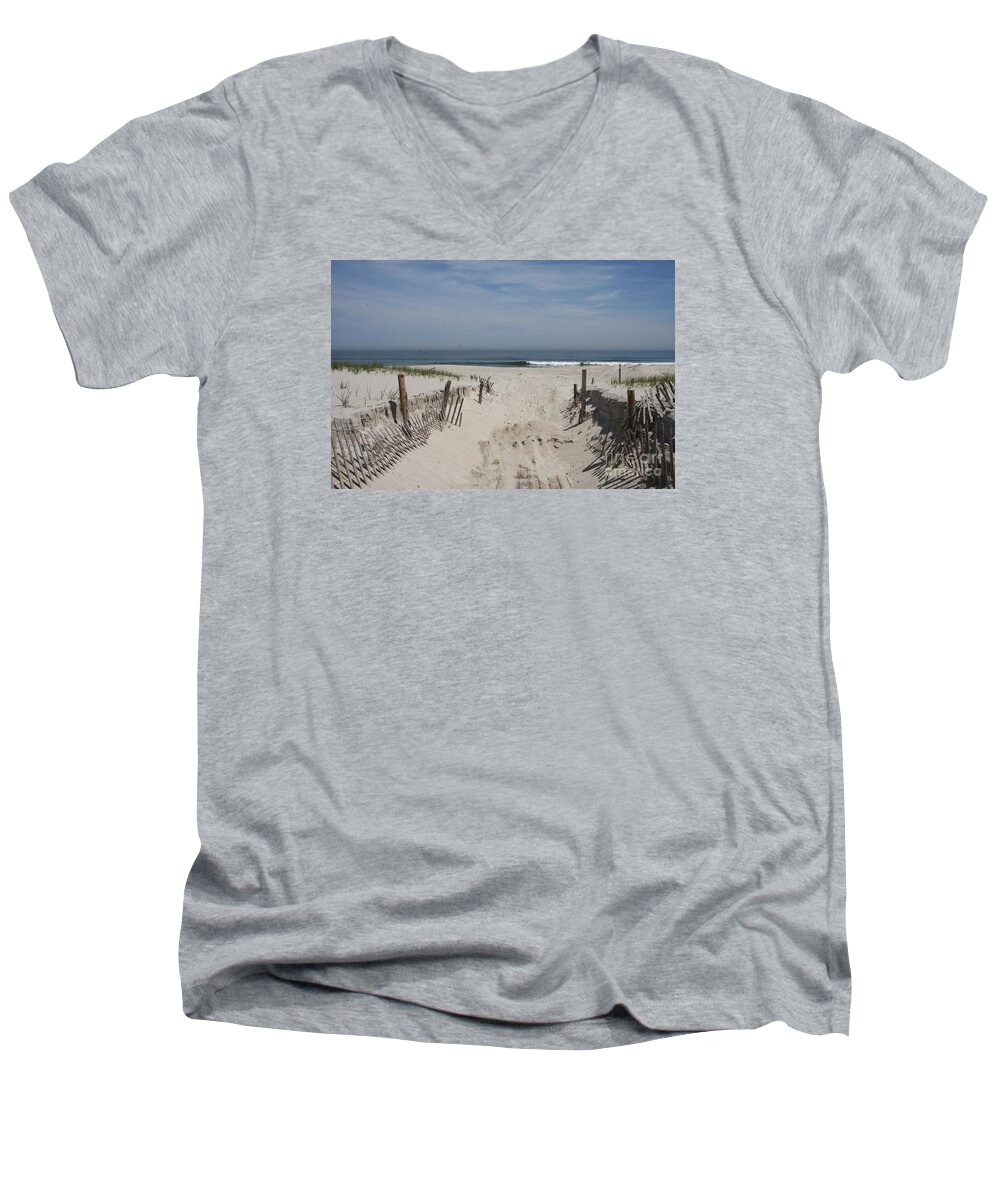 Beach Men's V-Neck T-Shirt featuring the photograph Sun And Sand by Christiane Schulze Art And Photography