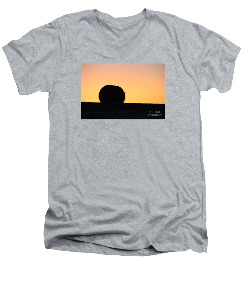 Sun Rise Men's V-Neck T-Shirt featuring the photograph Sun Rise Silhouette by Ann E Robson