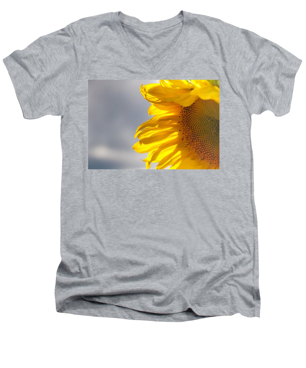 Sunflower Men's V-Neck T-Shirt featuring the photograph Sunny Sunflower by Cheryl Baxter