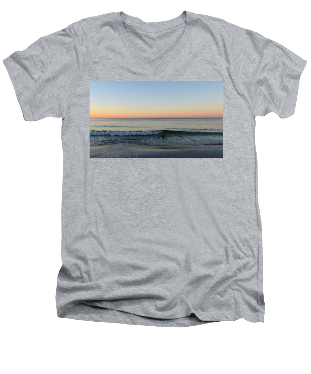 Sunrise Men's V-Neck T-Shirt featuring the photograph Sunrise on Alys Beach by Julia Wilcox