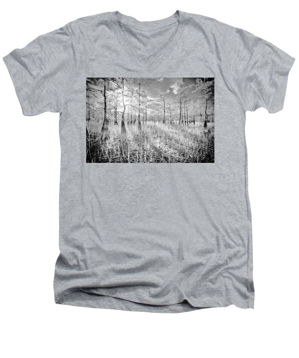 Everglades Men's V-Neck T-Shirt featuring the photograph Sunset Through Cypress by Bradley R Youngberg