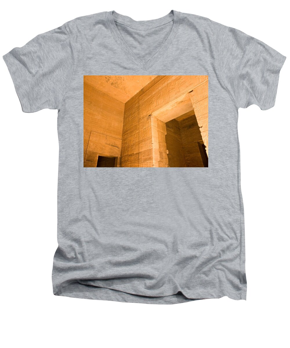  Men's V-Neck T-Shirt featuring the photograph Temple Interior by James Gay