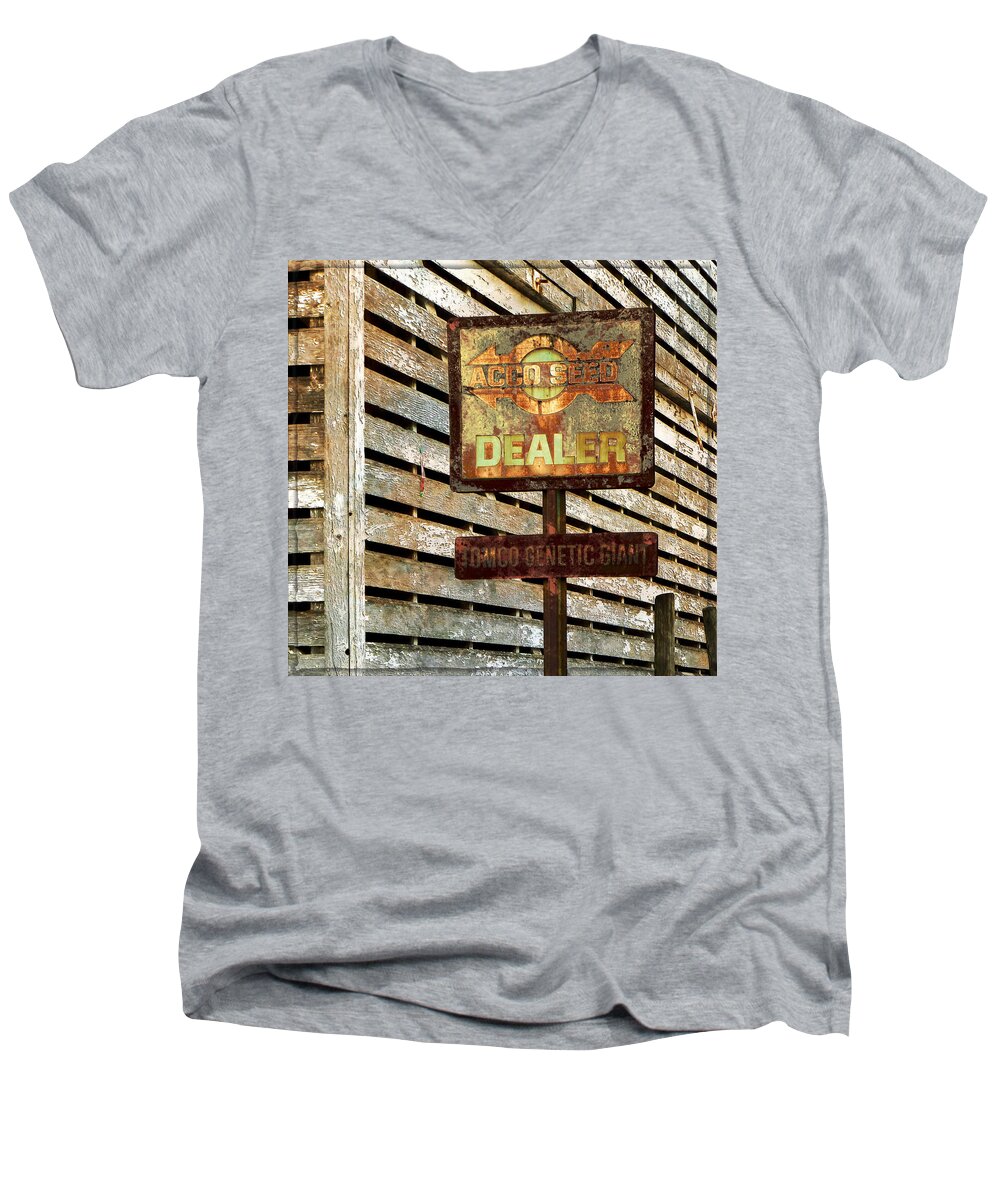 Signs Men's V-Neck T-Shirt featuring the photograph The Dealer by John Anderson