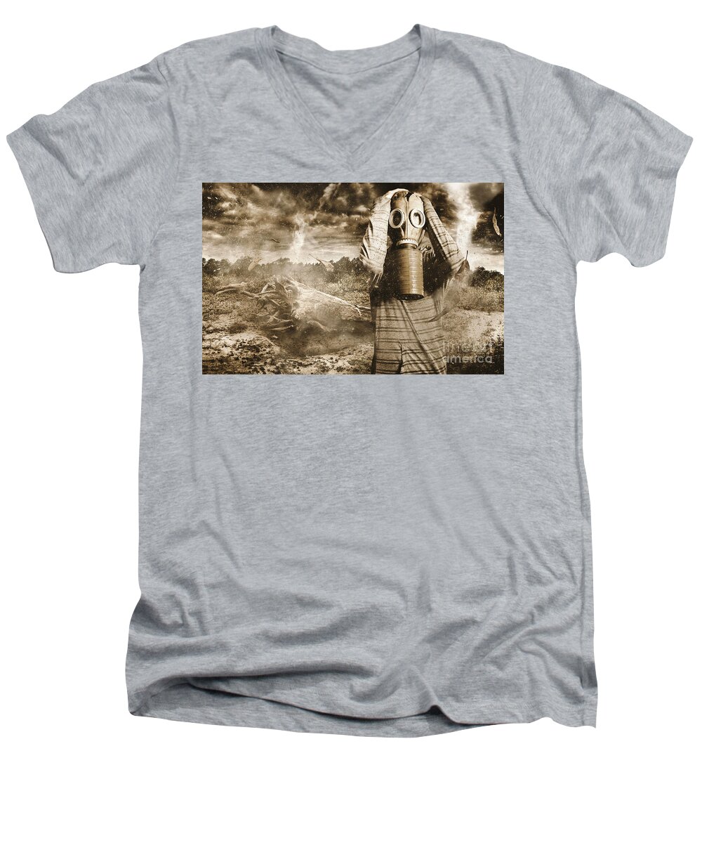 Bomb Men's V-Neck T-Shirt featuring the photograph The Downfall by Jorgo Photography