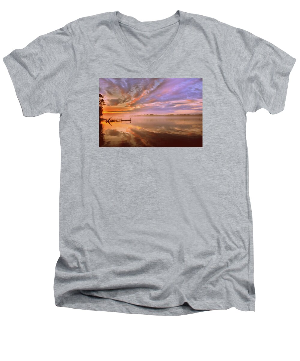 The End Men's V-Neck T-Shirt featuring the photograph The End by Lisa Wooten