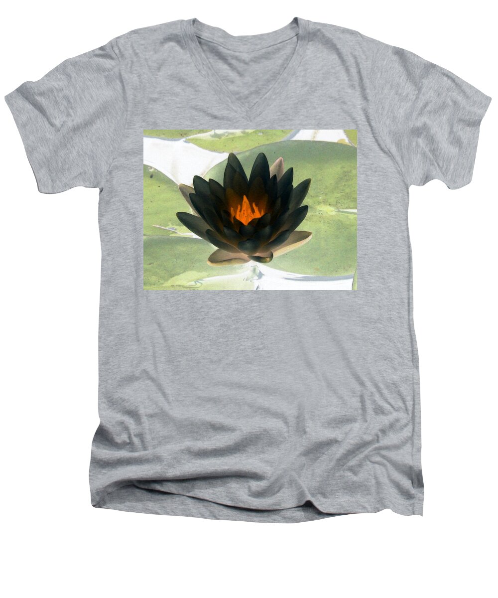 Water Lilies Men's V-Neck T-Shirt featuring the photograph The Water Lilies Collection - PhotoPower 1037 by Pamela Critchlow