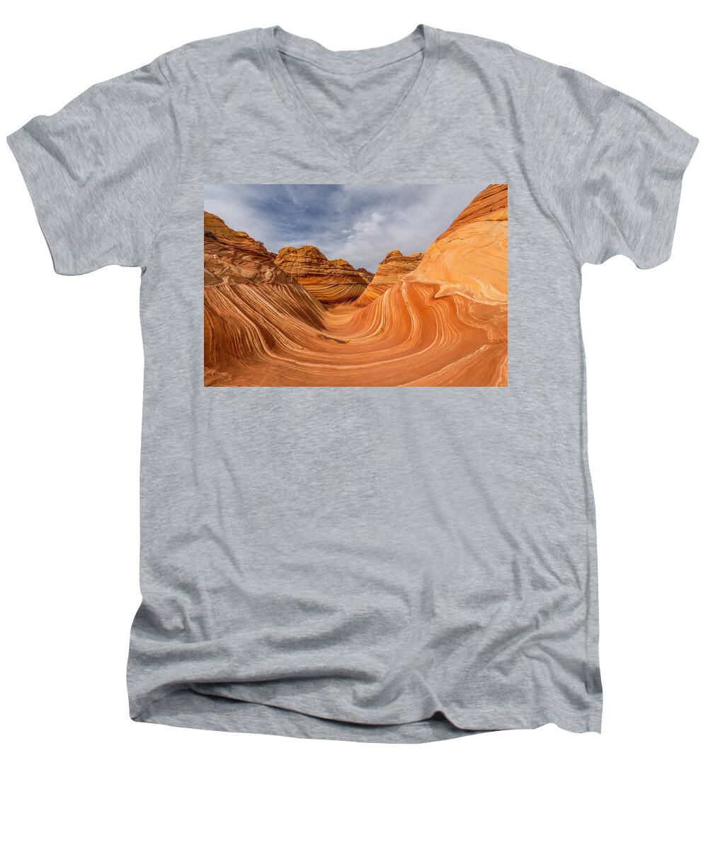 Arizona Men's V-Neck T-Shirt featuring the photograph The Wave by Dustin LeFevre