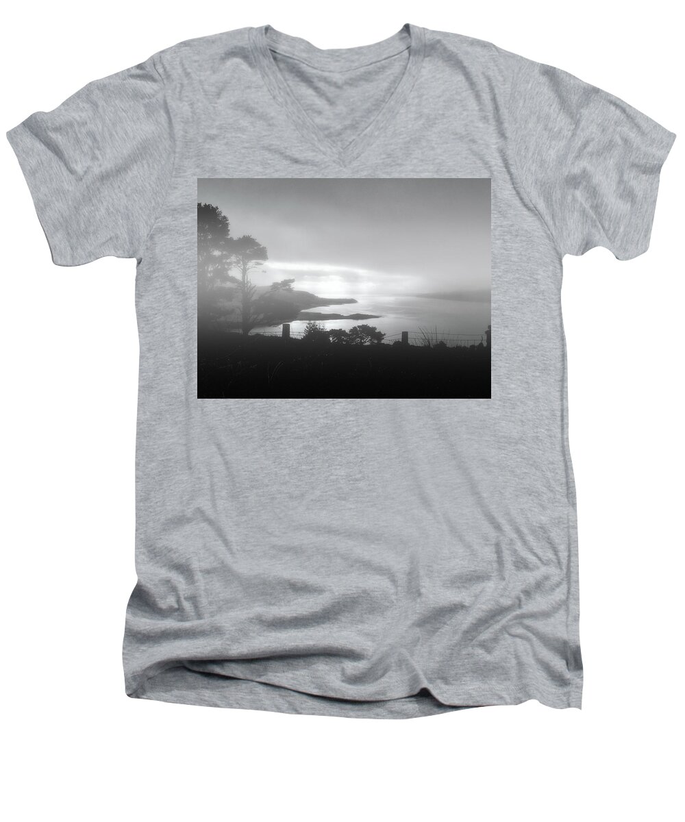 Kyles Of Bute Men's V-Neck T-Shirt featuring the photograph Through the Mists of Time by Lynn Bolt