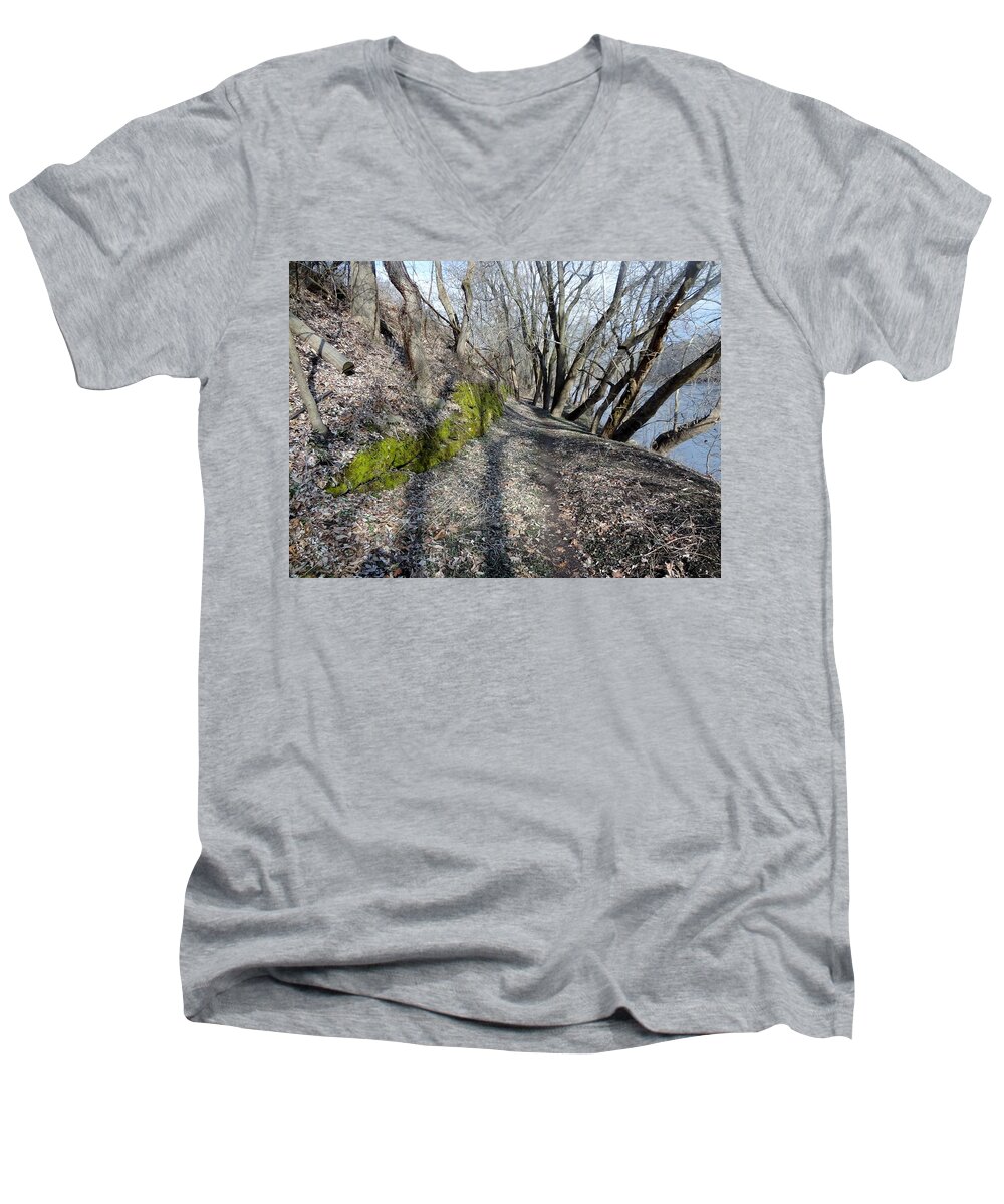 Green Men's V-Neck T-Shirt featuring the photograph Touch of Green by Michael Porchik