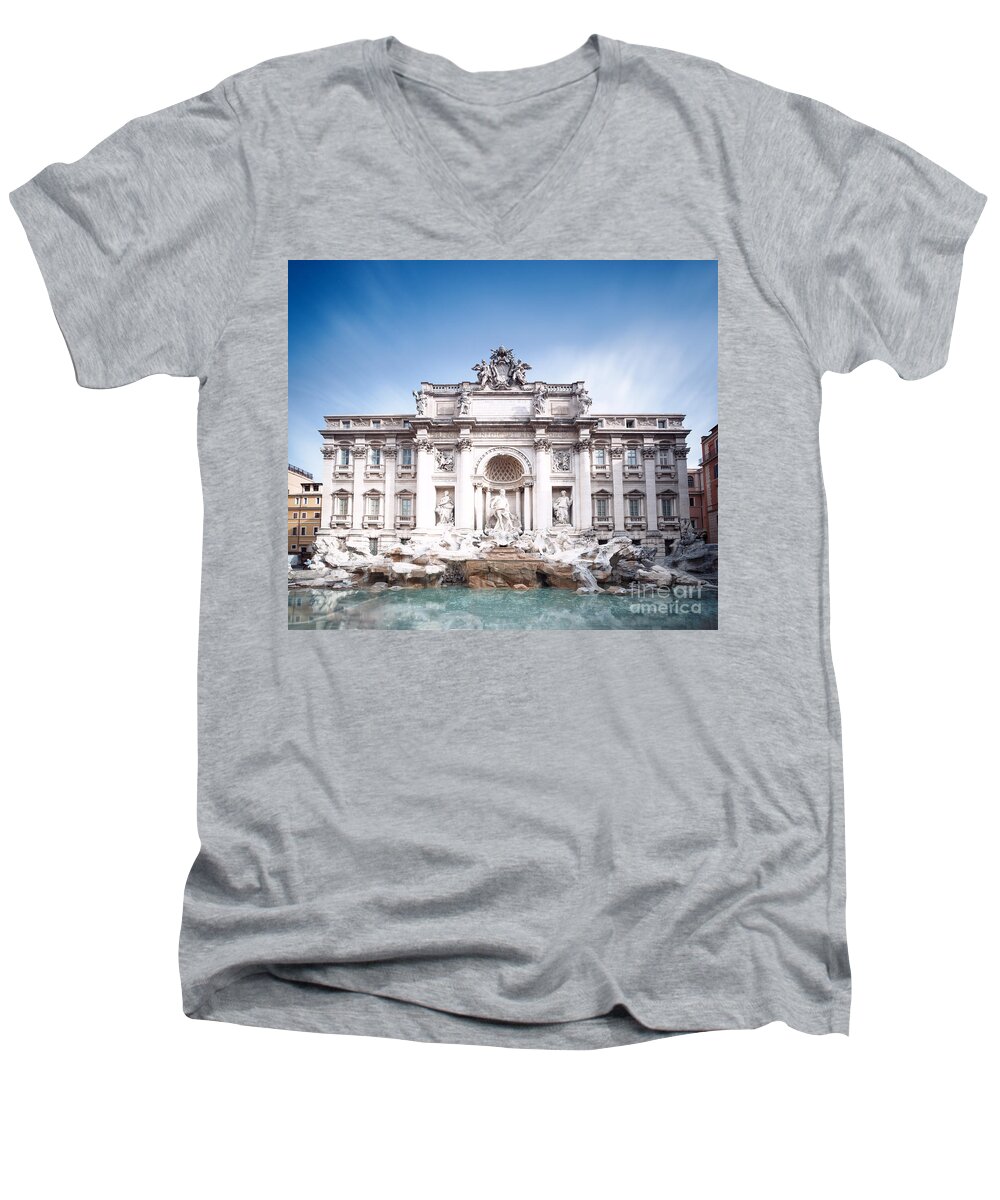 Rome Men's V-Neck T-Shirt featuring the photograph Trevi fountain in Rome by Matteo Colombo