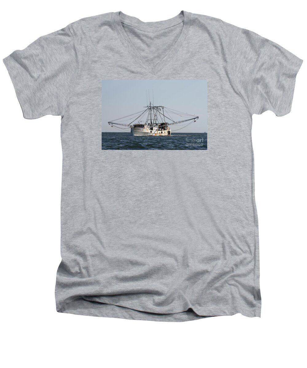 Troller To Port Men's V-Neck T-Shirt featuring the photograph Troller to Port by John Telfer