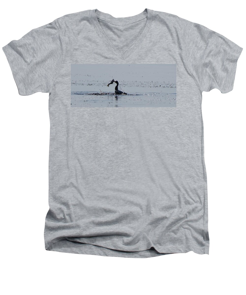 Nature Men's V-Neck T-Shirt featuring the photograph True Fisherman by Fortunate Findings Shirley Dickerson