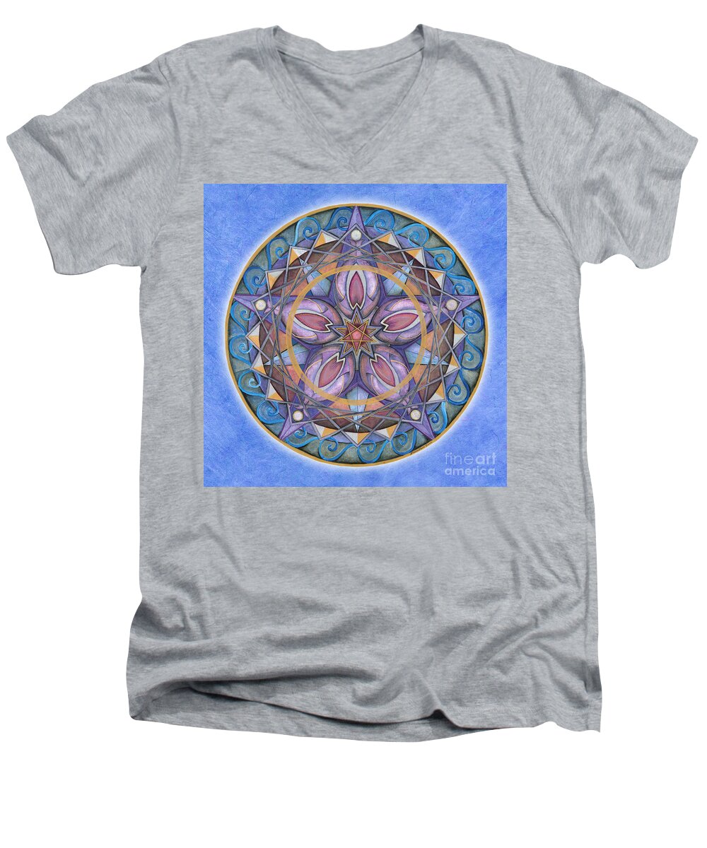Mandala Art Men's V-Neck T-Shirt featuring the painting Truth Mandala by Jo Thomas Blaine