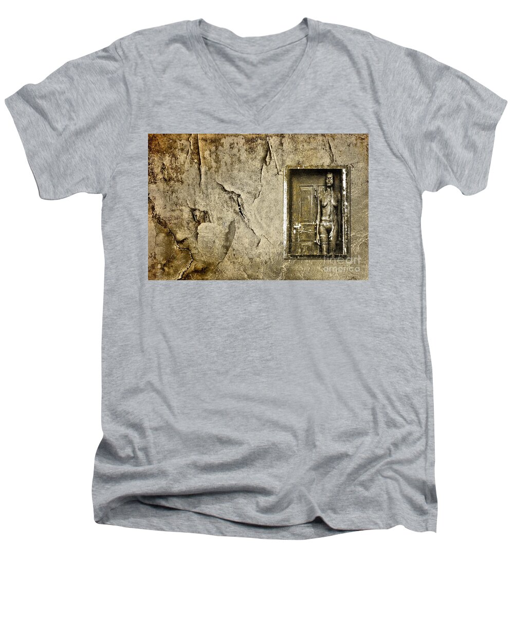 Urban Men's V-Neck T-Shirt featuring the photograph Trying to Blend In by Andrea Kollo