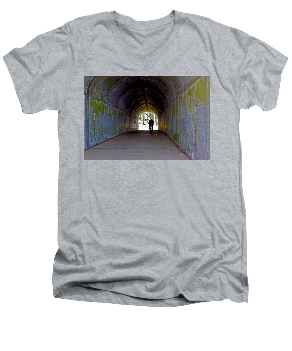 Tunnel Men's V-Neck T-Shirt featuring the photograph Tunnel of Love by SC Heffner
