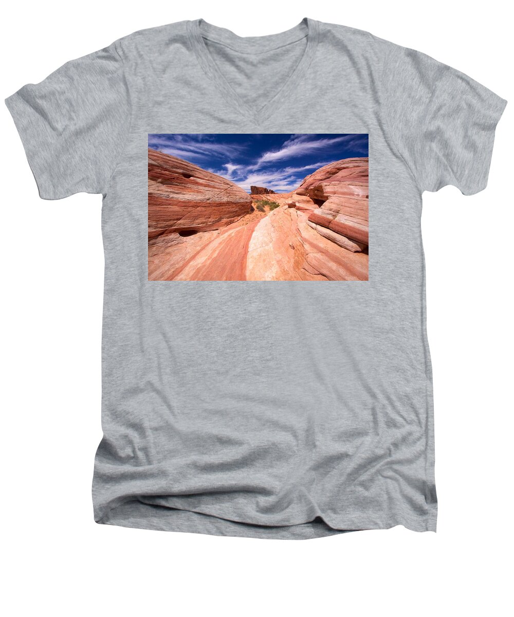Valley Of Fire State Park Men's V-Neck T-Shirt featuring the photograph Valley of Fire 2 by David Beebe