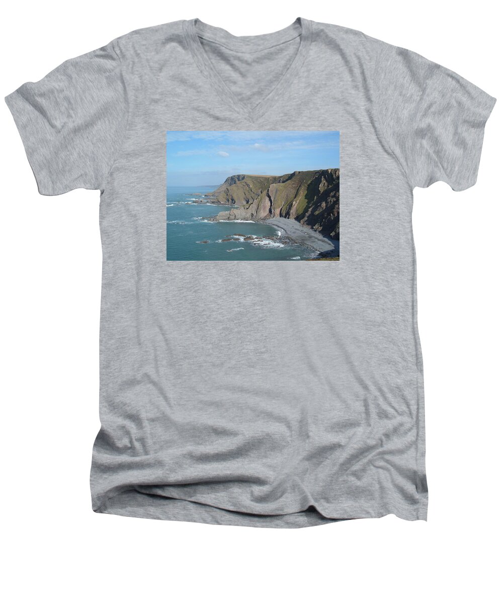 View Men's V-Neck T-Shirt featuring the photograph Higher Sharpnose Point by Richard Brookes