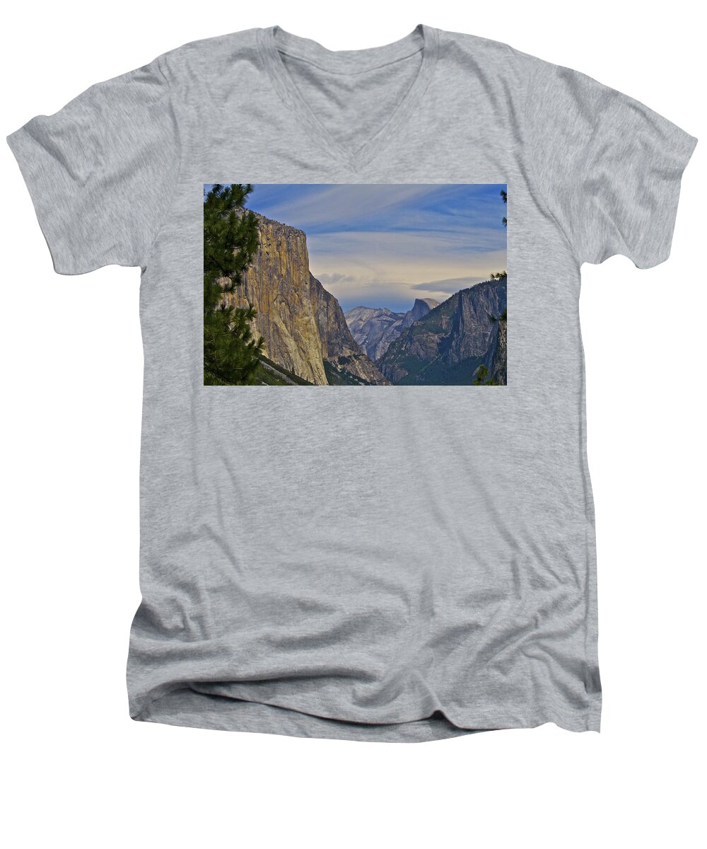 Yosemite Men's V-Neck T-Shirt featuring the photograph View from Wawona Tunnel by SC Heffner