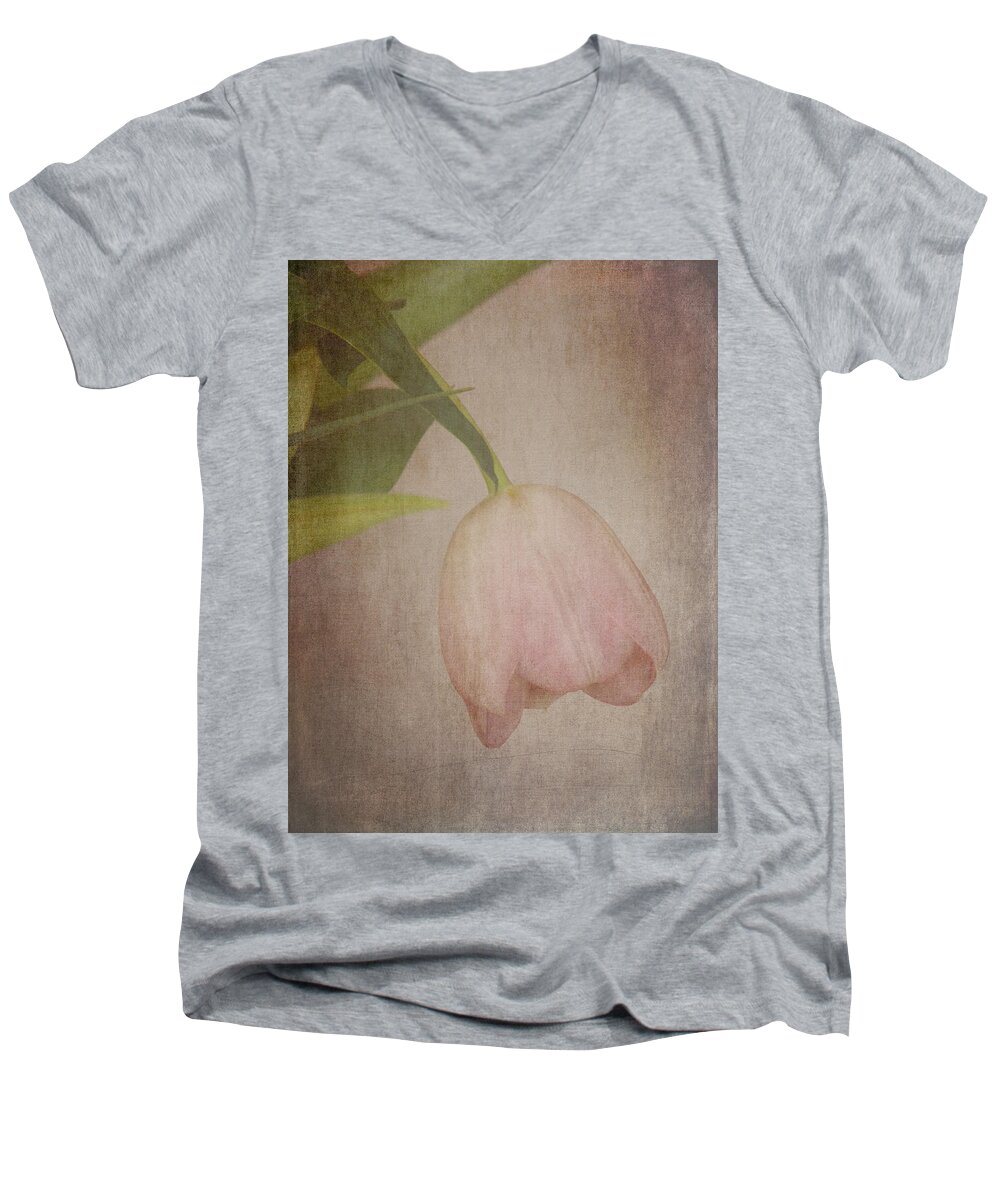 Tulip Men's V-Neck T-Shirt featuring the photograph Vintage Tulip by Lynn Bolt