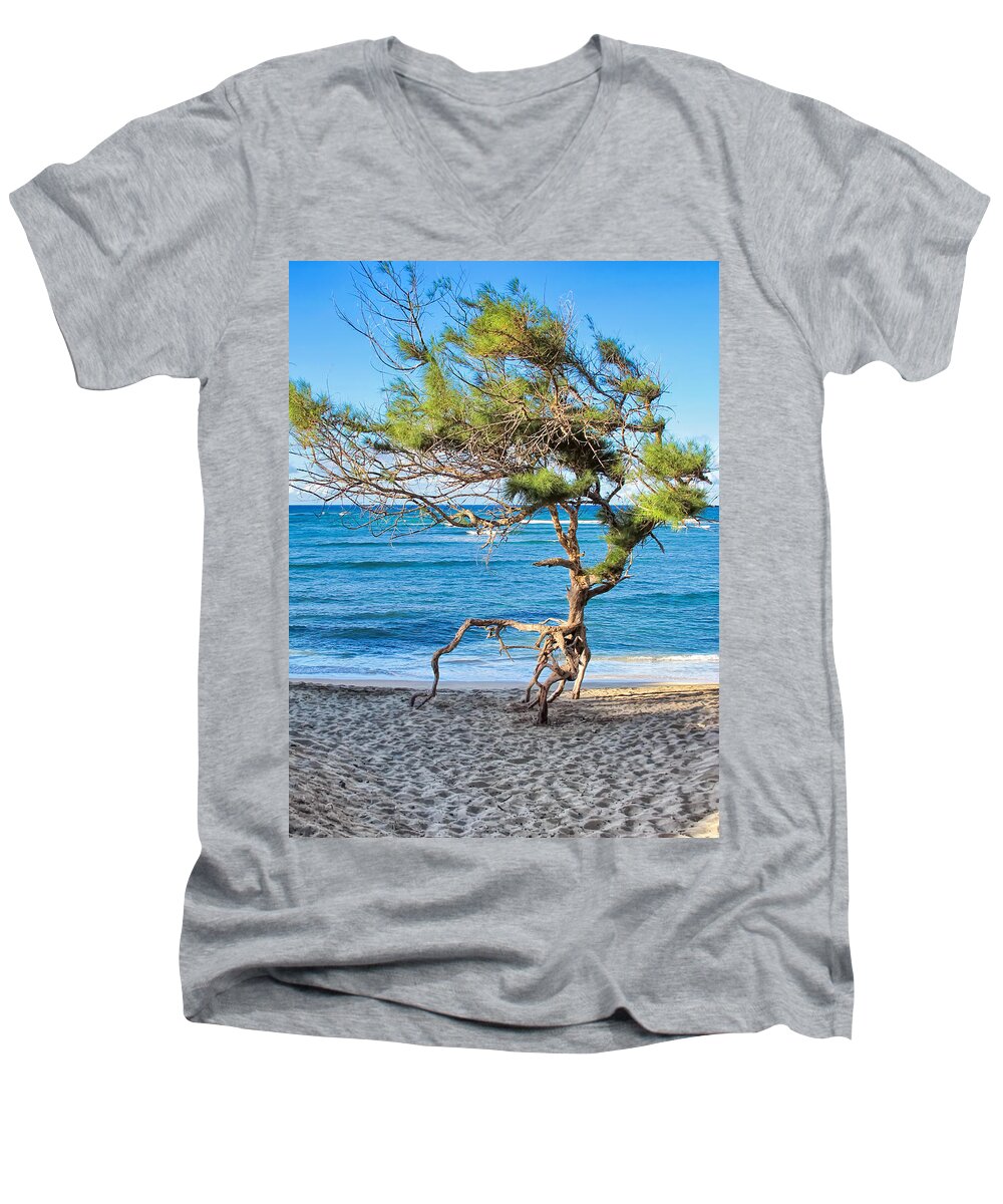 Hawaii Men's V-Neck T-Shirt featuring the photograph Waiehu Beach 18 by Dawn Eshelman