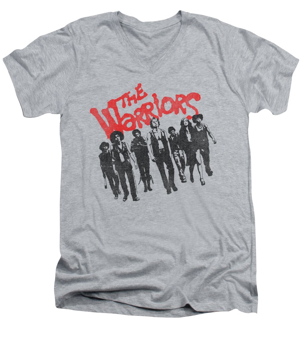 The Warriors Men's V-Neck T-Shirt featuring the digital art Warriors - The Gang by Brand A