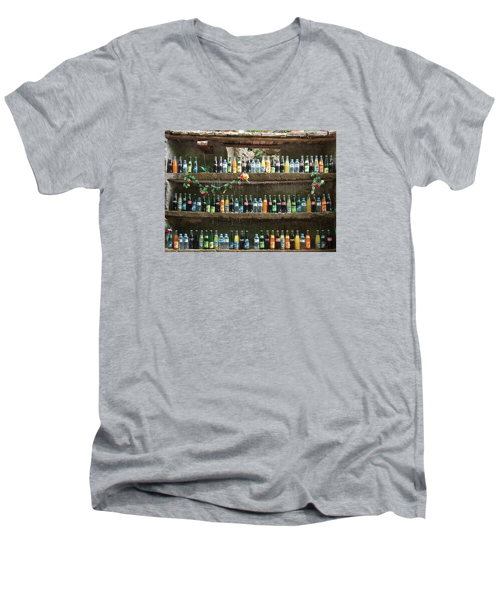 Soda Bottles Photographs Men's V-Neck T-Shirt featuring the photograph Water Cooled by David Davies