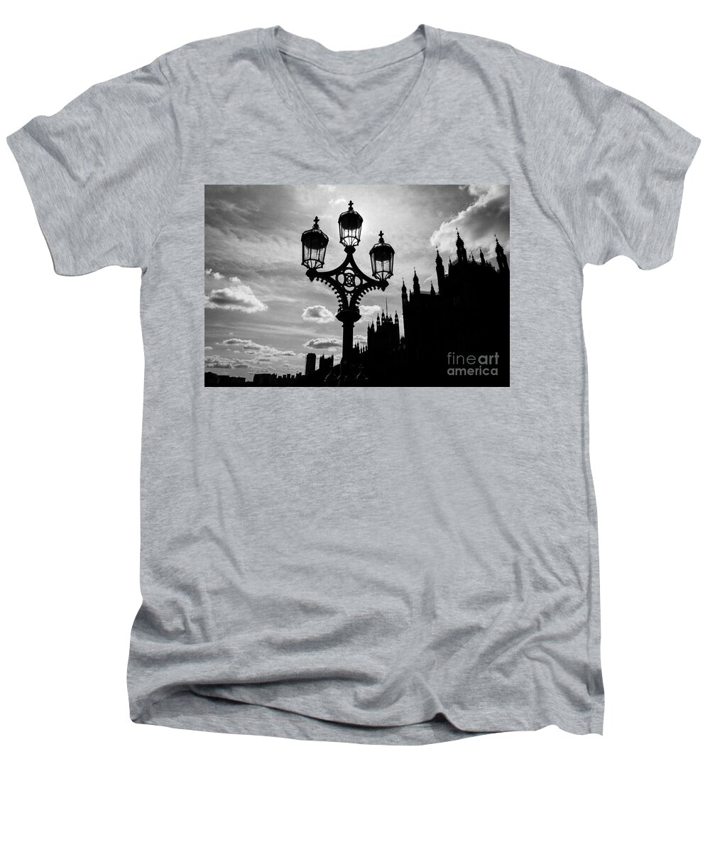 London Men's V-Neck T-Shirt featuring the photograph Westminster Silhouette by Matt Malloy