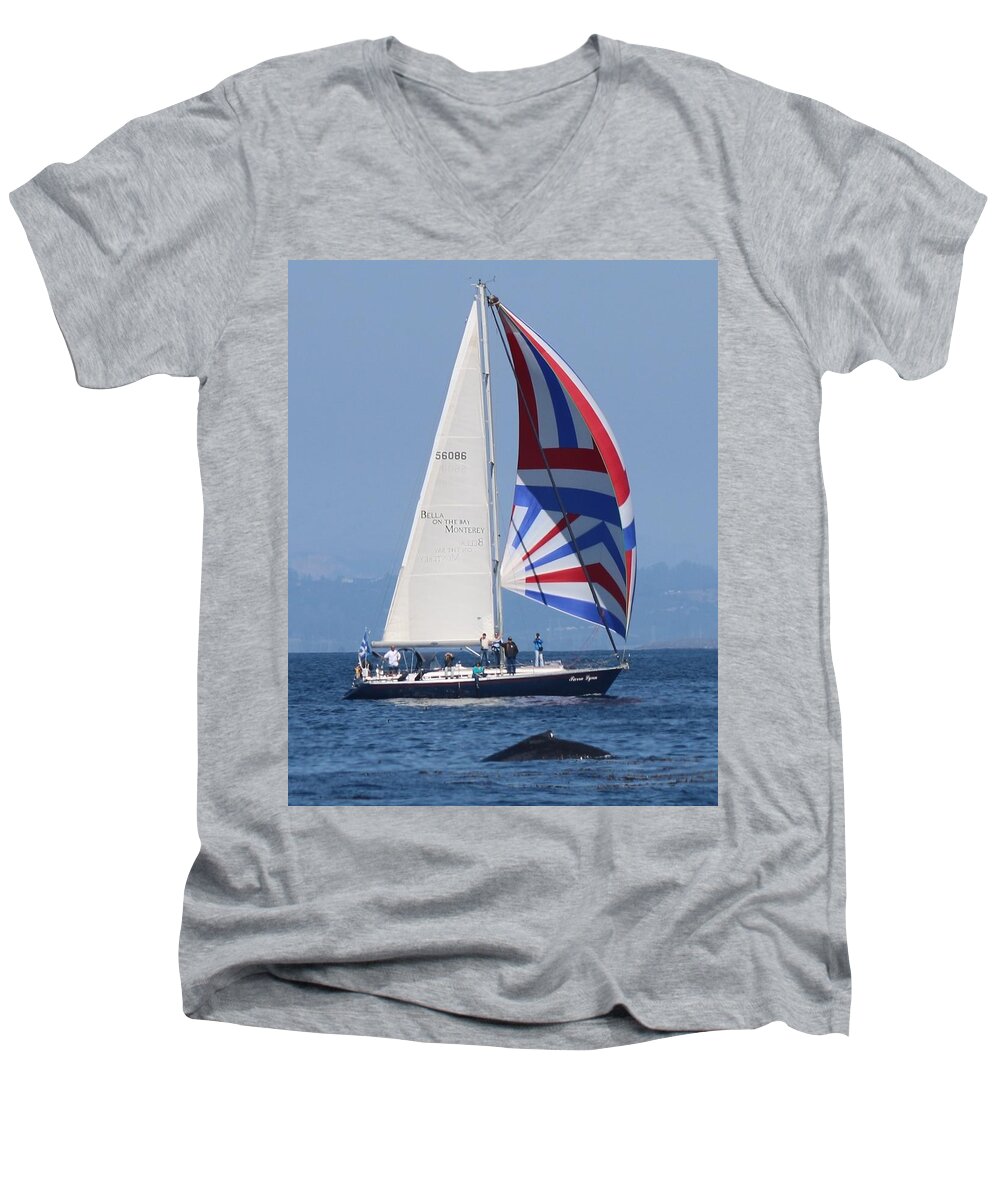  Men's V-Neck T-Shirt featuring the photograph Whale Watching 1 by Christy Pooschke