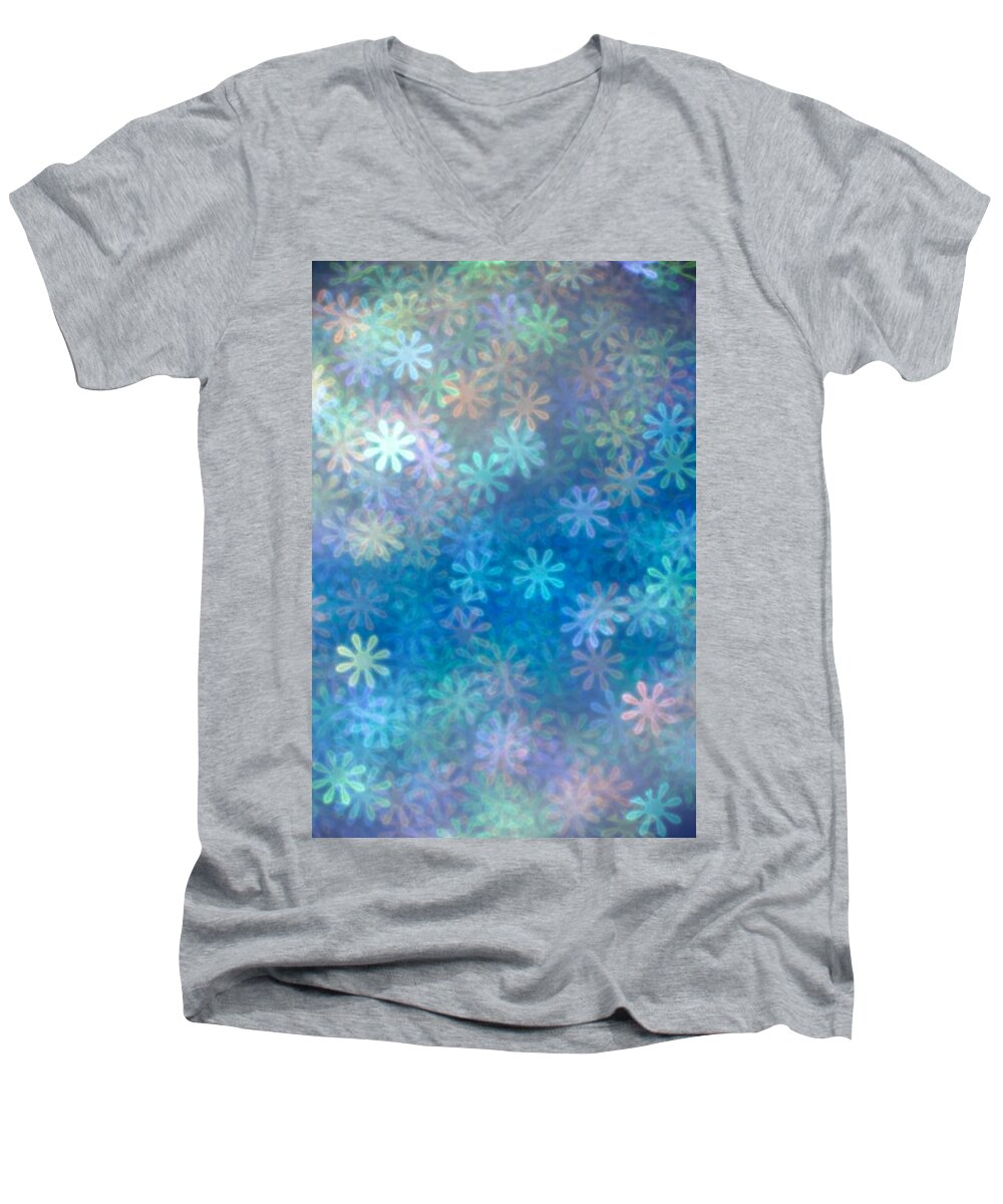 Abstract Men's V-Neck T-Shirt featuring the photograph Where Have All The Flowers Gone by Dazzle Zazz