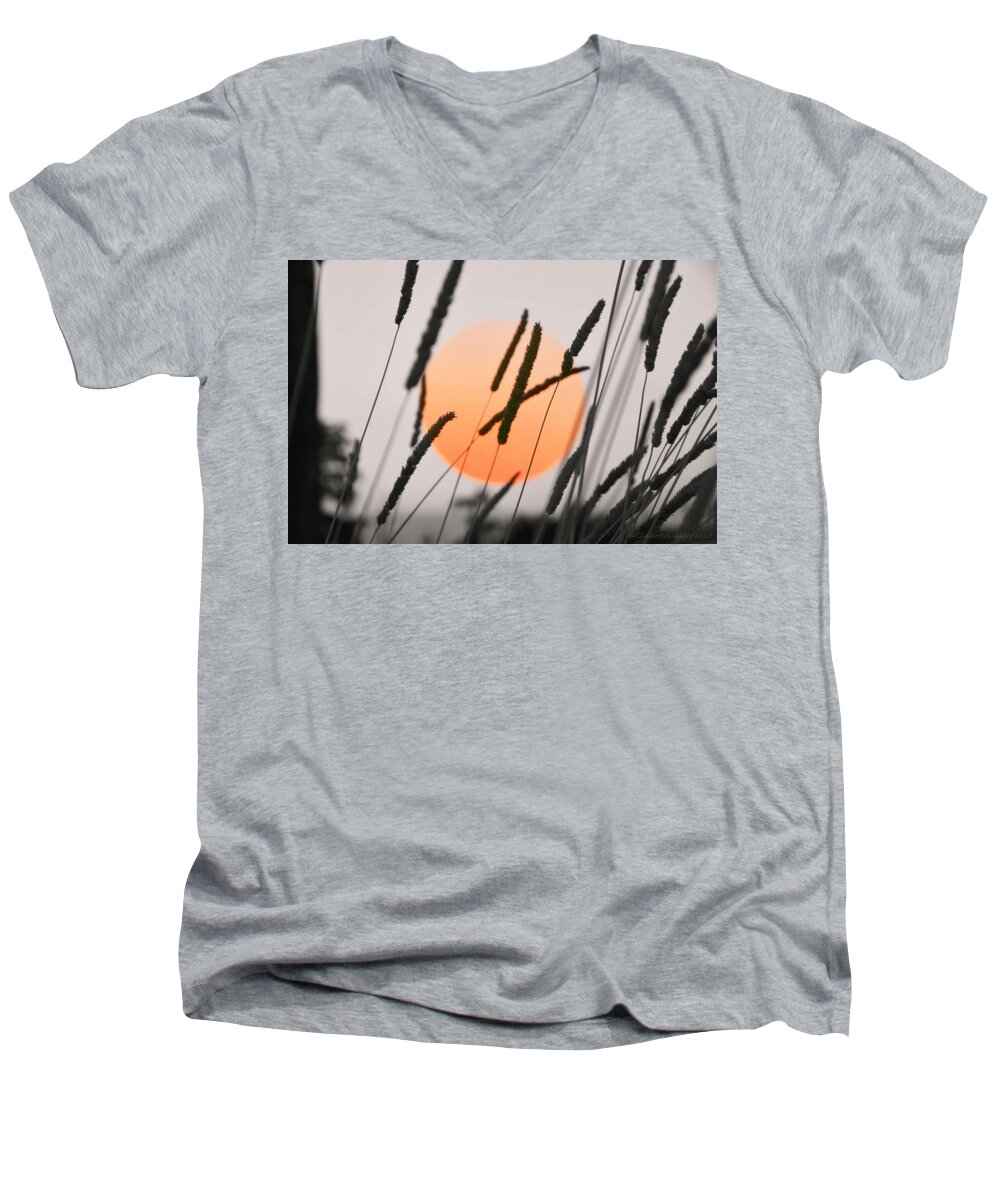 Sunset Men's V-Neck T-Shirt featuring the photograph Whispers by Charlotte Schafer