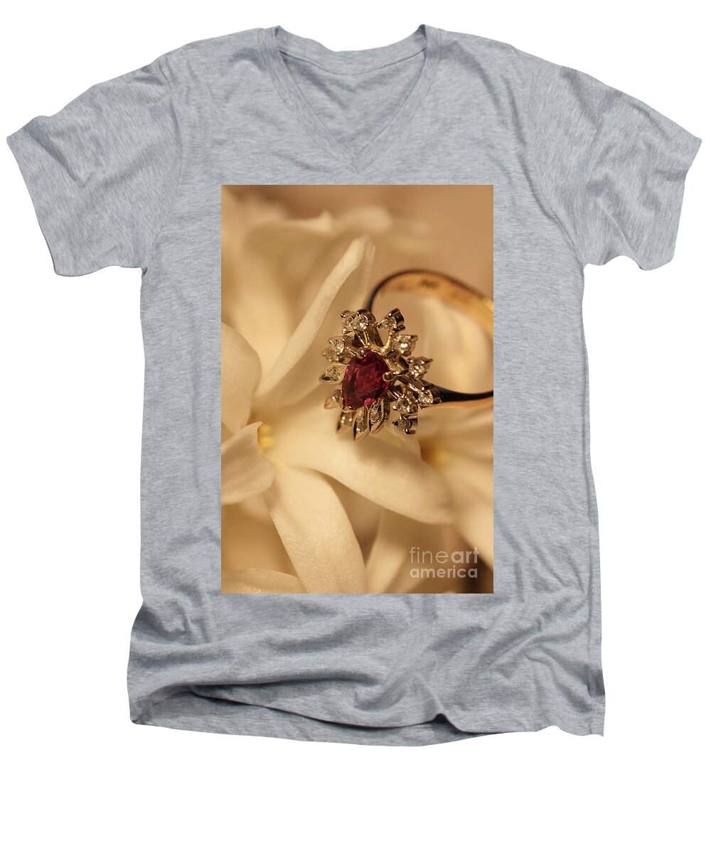 Flower Men's V-Neck T-Shirt featuring the photograph With Love by Joy Watson